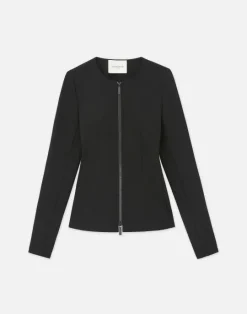 Best Lafayette 148 New York Acclaimed Stretch Fitted Jacket Black