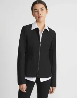 Best Lafayette 148 New York Acclaimed Stretch Fitted Jacket Black