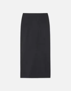 Lafayette 148 New York Boiled Wool-Cashmere Jersey Pencil Skirt Black