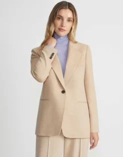 Discount Lafayette 148 New York Camel Hair Blazer Natural