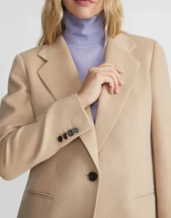 Discount Lafayette 148 New York Camel Hair Blazer Natural