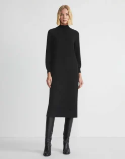 Online Lafayette 148 New York Cashmere Blouson Sleeve Dress Black