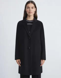 New Lafayette 148 New York Cashmere Double Face Oversized Car Coat Black