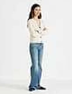 Outlet Lafayette 148 New York Cashmere Tipped Sailor Cardigan Cloud Multi