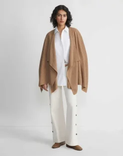 New Lafayette 148 New York Cashmere Wrap Poncho Oatmeal Melange