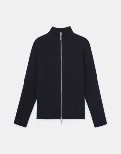 Outlet Lafayette 148 New York Cashmere Zip Front Cardigan Black