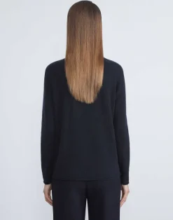 Outlet Lafayette 148 New York Cashmere Zip Front Cardigan Black