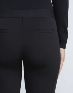 Clearance Lafayette 148 New York Compact Stretch Viscose Waldorf Flared Pant Black