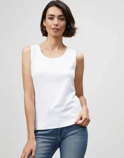Discount Lafayette 148 New York Cotton Rib Scoop Neck Tank Black