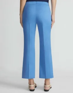 Clearance Lafayette 148 New York Cotton Sateen Manhattan Flared Cropped Pant Black
