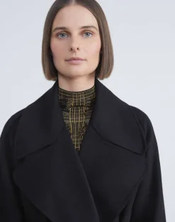 Online Lafayette 148 New York Double Face Cashmere Oversized Trench Coat Black