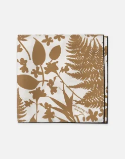 Sale Lafayette 148 New York Eco Fern Fields Print Silk Scarf Cadet Khaki Multi