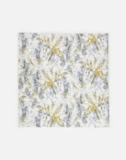 Hot Lafayette 148 New York Eco Fern Print Cotton-Silk Scarf Sky Blue Multi