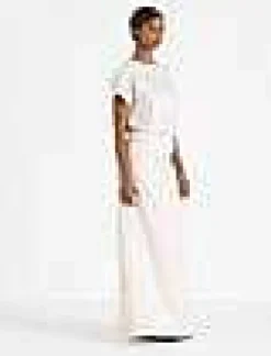 Discount Lafayette 148 New York Eco Flora Jacquard Linen-Viscose Maxi Skirt Pebble