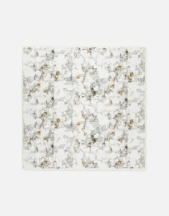 Discount Lafayette 148 New York Eco Leaves Print Cotton-Silk Scarf Yellow Yarrow/Pebble