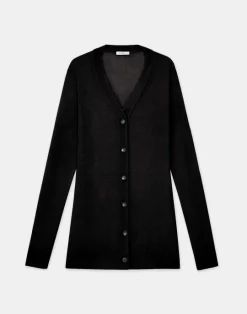 Online Lafayette 148 New York Fine Gauge Cashmere V-Neck Cardigan Aerial Blue