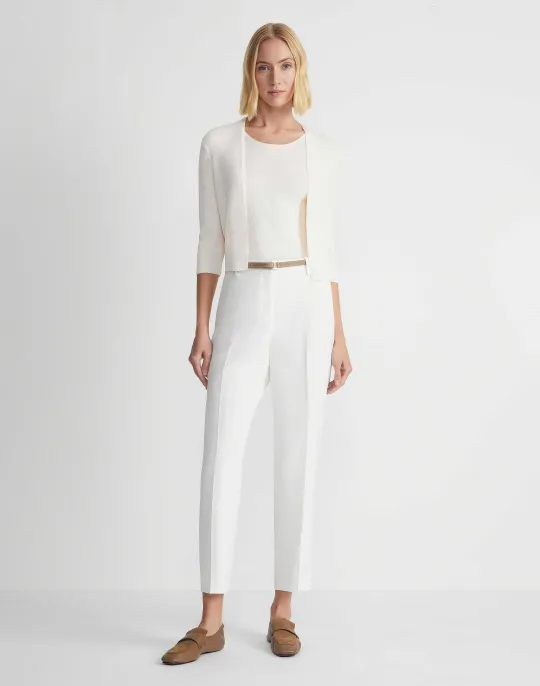 Hot Lafayette 148 New York Finespun Voile Open-Front Cropped Cardigan Pale Blue
