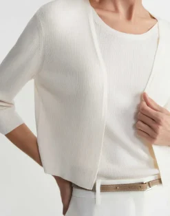 Hot Lafayette 148 New York Finespun Voile Open-Front Cropped Cardigan Pale Blue