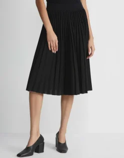 Online Lafayette 148 New York Finespun Voile Pleat Stitch Skirt Black