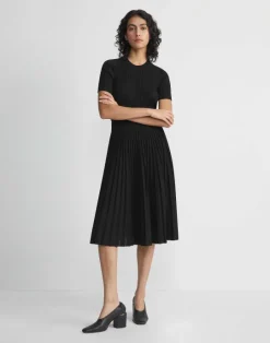 Lafayette 148 New York Finespun Voile Ribbed Knit Top Pebble