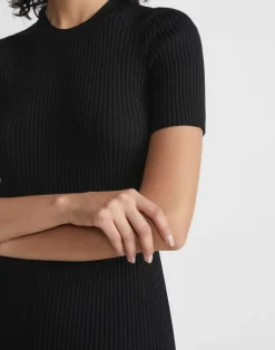 Lafayette 148 New York Finespun Voile Ribbed Knit Top Pebble