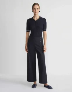 Best Lafayette 148 New York Finespun Voile Tipped Polo Ink Multi