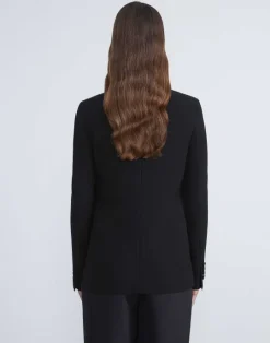 Online Lafayette 148 New York Finesse Crepe Cutaway Blazer Black
