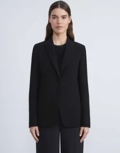 Online Lafayette 148 New York Finesse Crepe Cutaway Blazer Black