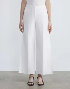 Discount Lafayette 148 New York Finesse Crepe Franklin Wide Leg Ankle Pant Cloud