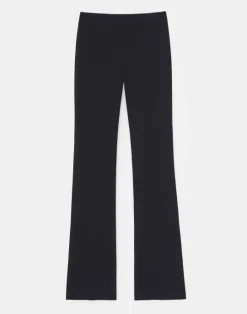 Lafayette 148 New York Finesse Crepe Gates Side-Zip Flared Pant Navy