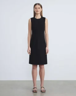 New Lafayette 148 New York Finesse Crepe Sheath Dress Black