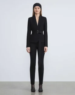 Sale Lafayette 148 New York Finesse Crepe Single Button Blazer Black