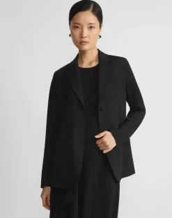 Lafayette 148 New York Finesse Crepe Three Pocket Blazer Black