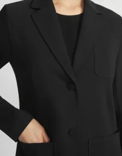 Lafayette 148 New York Finesse Crepe Three Pocket Blazer Black