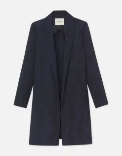 Hot Lafayette 148 New York Flora Bloom Cloqu Jacquard Viscose Shawl Collar Jacket Navy