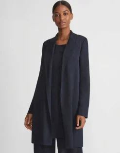 Hot Lafayette 148 New York Flora Bloom Cloqu Jacquard Viscose Shawl Collar Jacket Navy