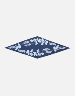 Hot Lafayette 148 New York Flora Print Silk Diamond Scarf Midnight Blue Multi