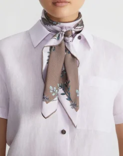 Online Lafayette 148 New York Flora Trail Print L Beam Silk Scarf Black Multi