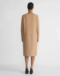 Best Lafayette 148 New York Hair Bateau Neck Dress Camel