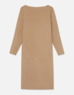 Best Lafayette 148 New York Hair Bateau Neck Dress Camel