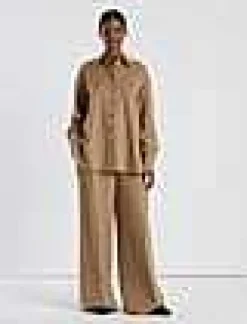 Hot Lafayette 148 New York Hair Thames Wide Leg Pant Camel