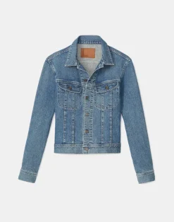 Online Lafayette 148 New York L148 Denim Jacket Faded Skyline