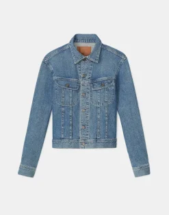 Online Lafayette 148 New York L148 Denim Jacket Faded Skyline