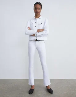 Lafayette 148 New York L148 Denim Mercer Kick-Flare Jean Washed Plaster