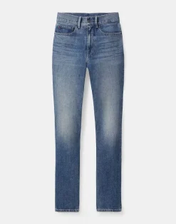 Clearance Lafayette 148 New York L148 Denim Reeve Straight Jean Faded Skyline