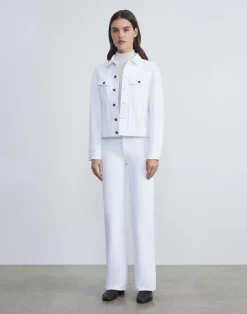Hot Lafayette 148 New York L148 Denim Wyckoff Wide-Leg Jean White