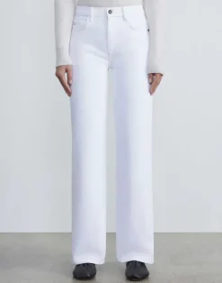 Hot Lafayette 148 New York L148 Denim Wyckoff Wide-Leg Jean White