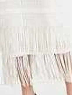 Discount Lafayette 148 New York Lambskin Leather Hand Basketweave Fringed Shirt Jacket White