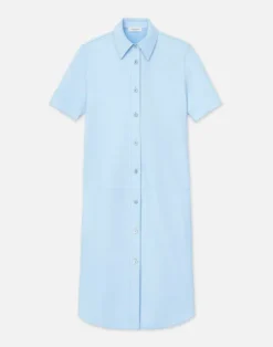 Hot Lafayette 148 New York Lambskin Leather Tunic Shirt Ice Water