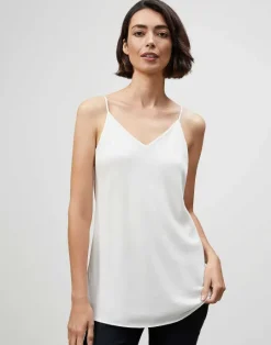 Outlet Lafayette 148 New York Lightweight Sandwashed Silk Bias Tank Cloud